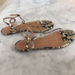 Aquazurra snake skin sandals